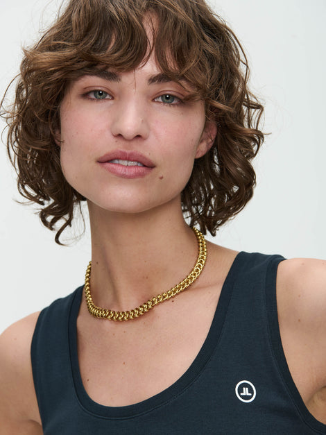 Top strappato facile da indossare Cotone organico | Blu