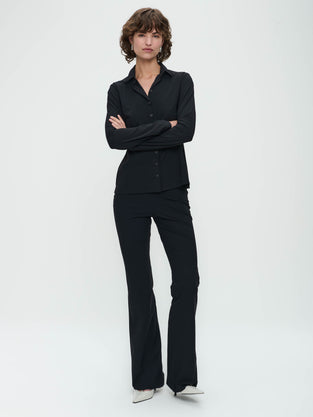 Pantaloni Eliya easy wear flair Maglia tecnica | Nero