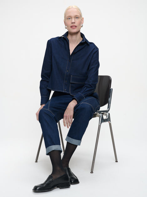 Kerry denim blouse | Blue denim