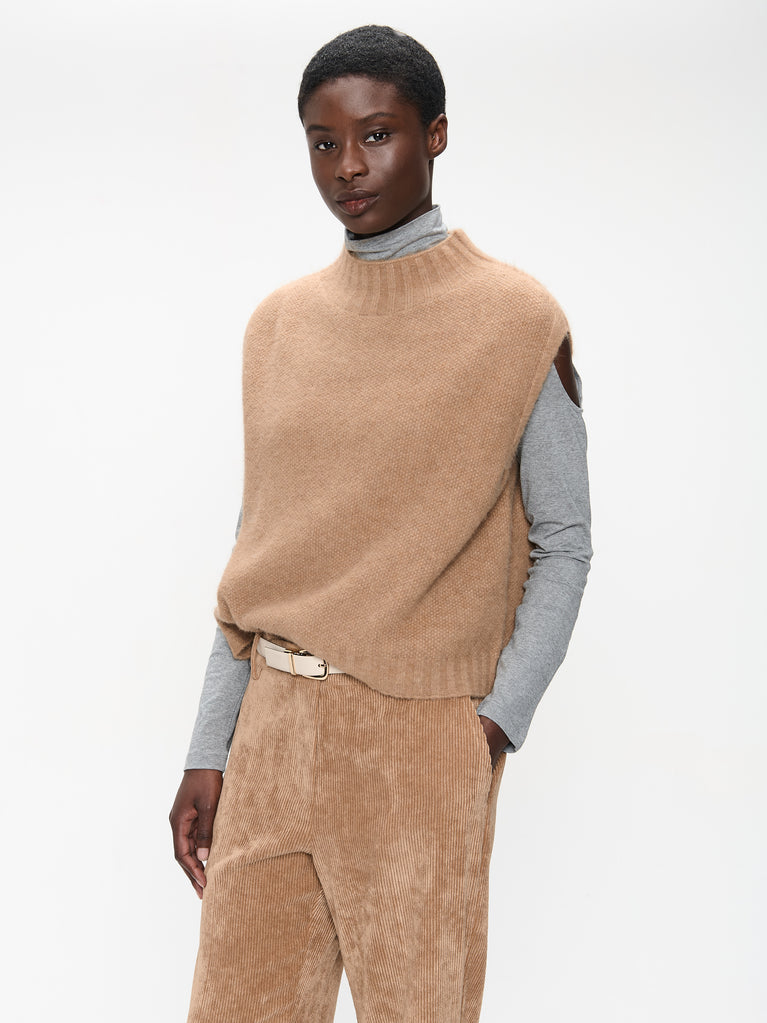 Alpaca Vest H24179 | Camel