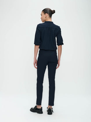 Pantaloni Emma-gamba dritta vestibilità Maglia tecnica | Blu