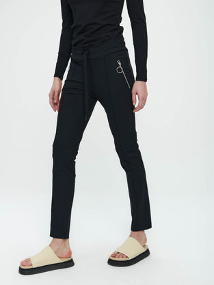 Pantalone Emma gamba dritta fit Jersey tecnico | Nero