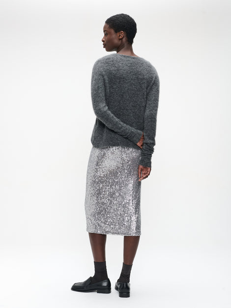 Dionisia sequins skirt uni | Silver Shiny