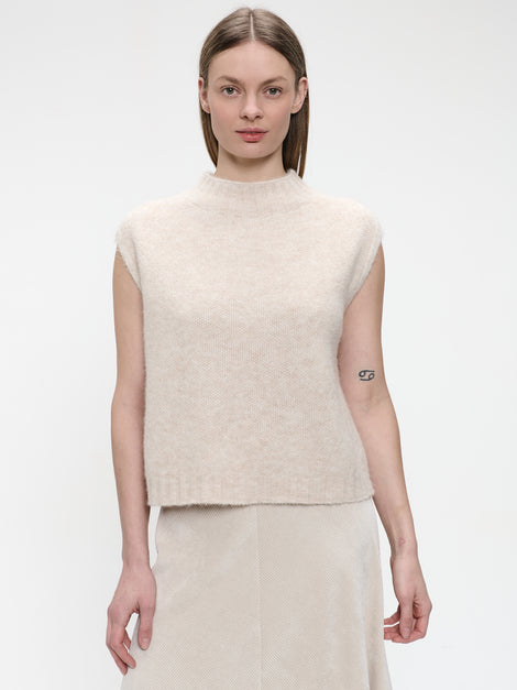Alpaca Vest H24179 | Ecru