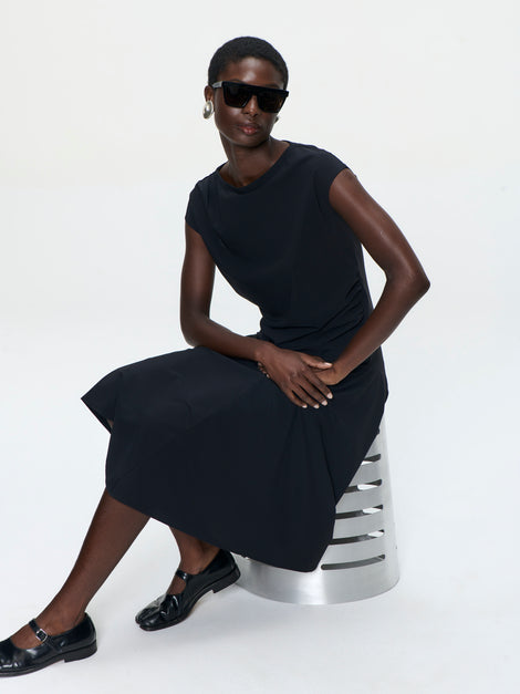 Selin dress technical jersey | Black