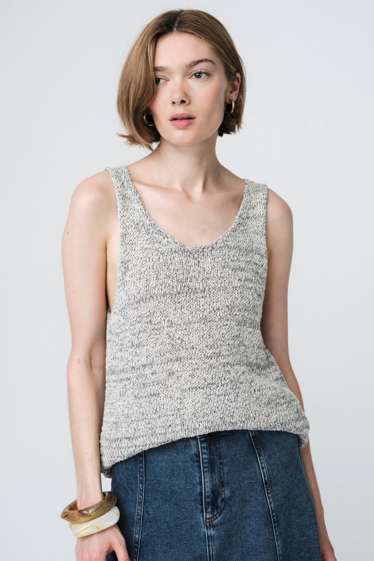 Top cotton E26119 | Beige