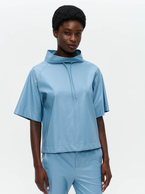 Florian eco-leather top | Light Blue