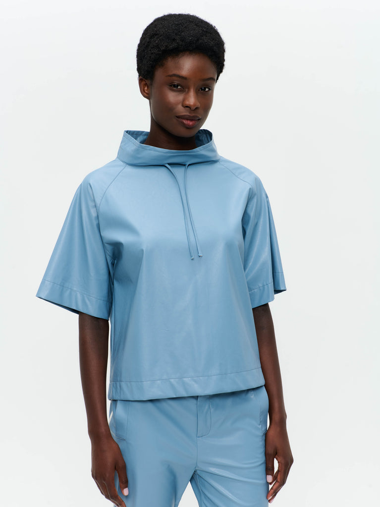 Florian eco-leather top | Light Blue