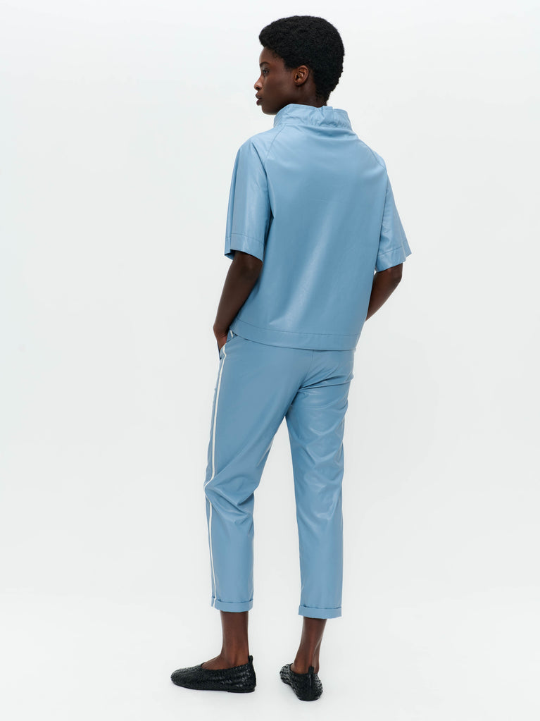 Lena eco-leather pants | Light Blue