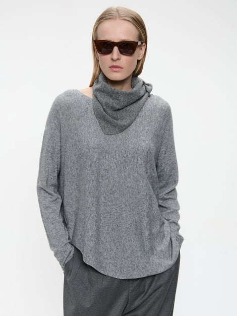Pullover Cashmere blend 2482 | Dark Grey Melange