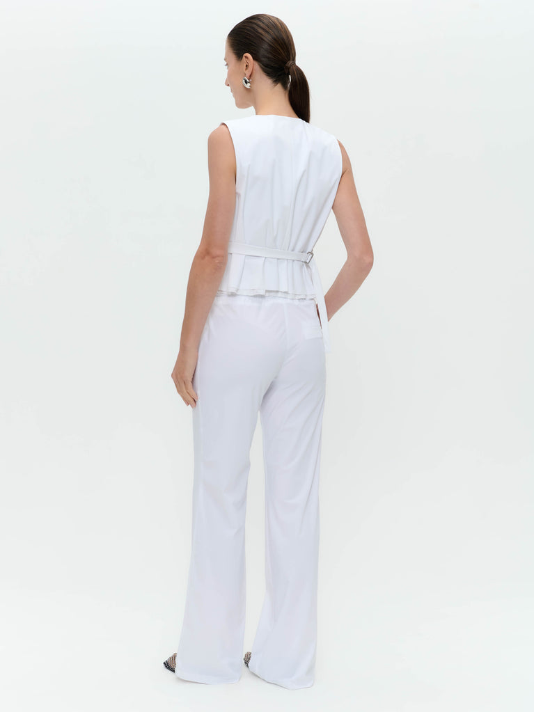 Carola structure technical jersey pants | White