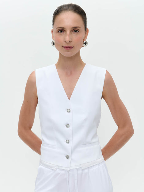 Kay vest technical jersey | White