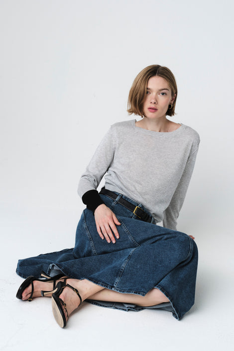 Fine Viscose Pullover 26032 | Silver