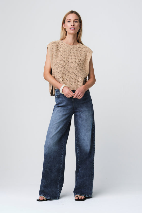 Open cotton Vest 2017 | Beige