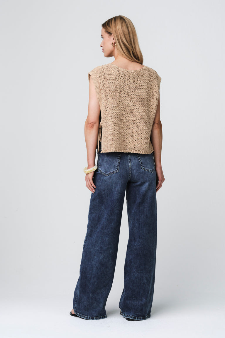 Open cotton Vest 2017 | Beige