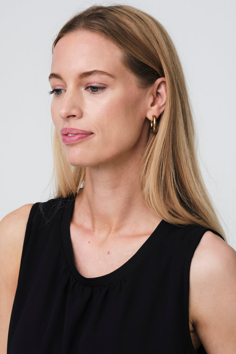 Gini viscose cotton top | Dark Blue