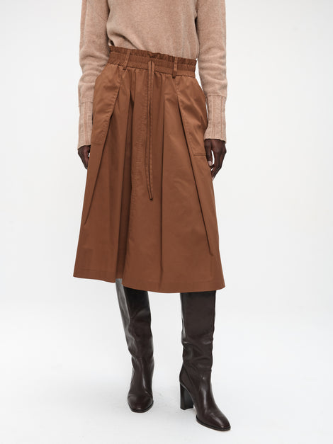 Raffaele poplin skirt | Camel