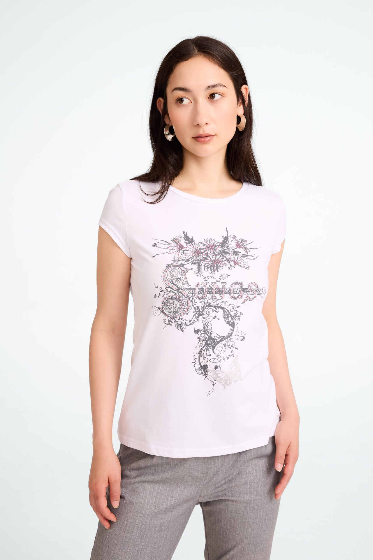 T-shirt print cotton T-shirt print cotton | White