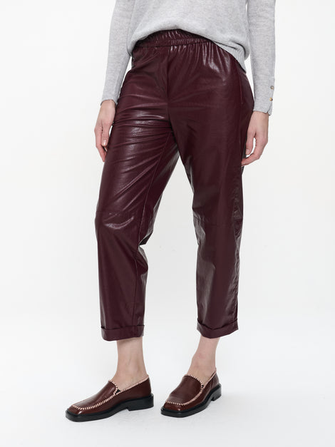 Daphne eco leather pants | Bordo