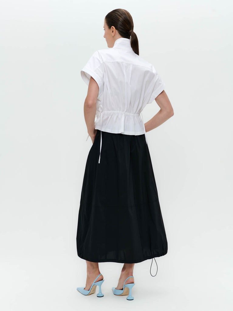 Paola polplin jacket blouse | White