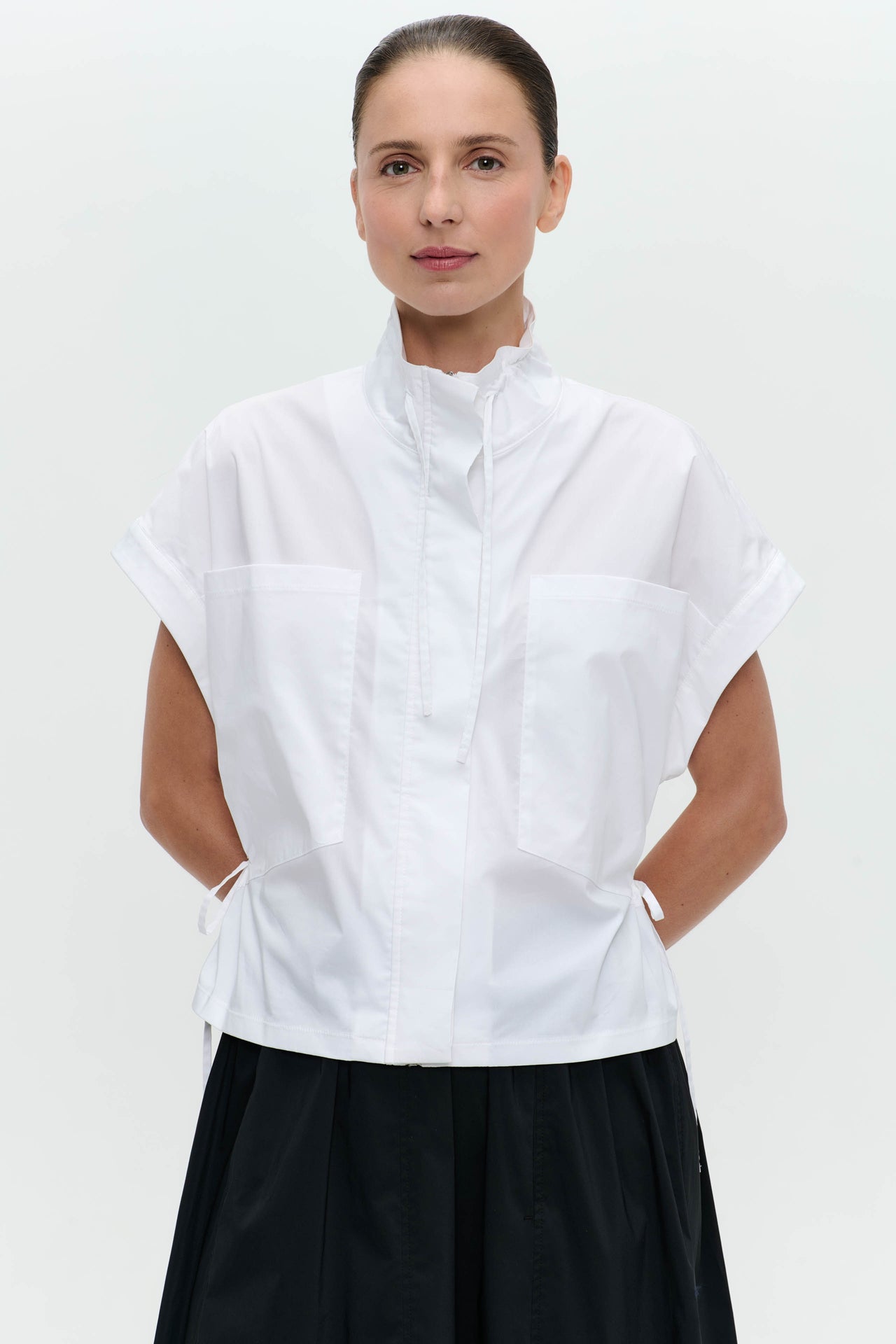 Paola polplin jacket blouse Paola polplin jacket blouse | White