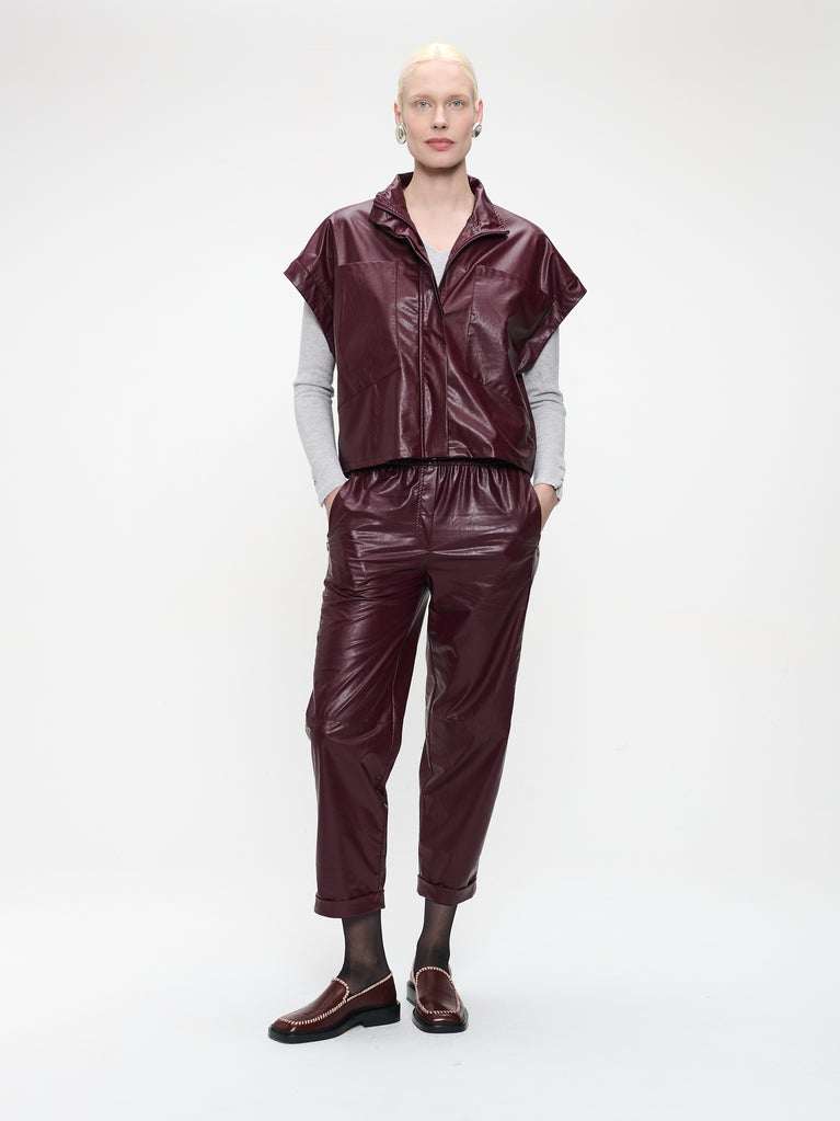 Daphne eco leather pants | Bordo