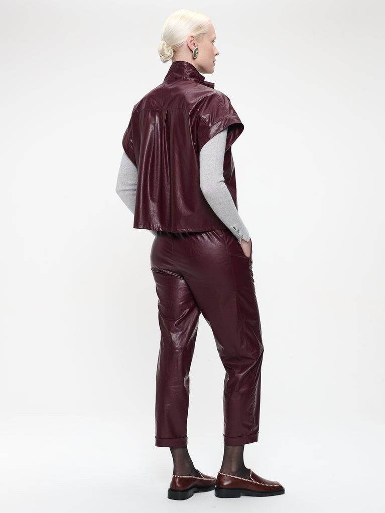 Daphne eco leather pants | Bordo
