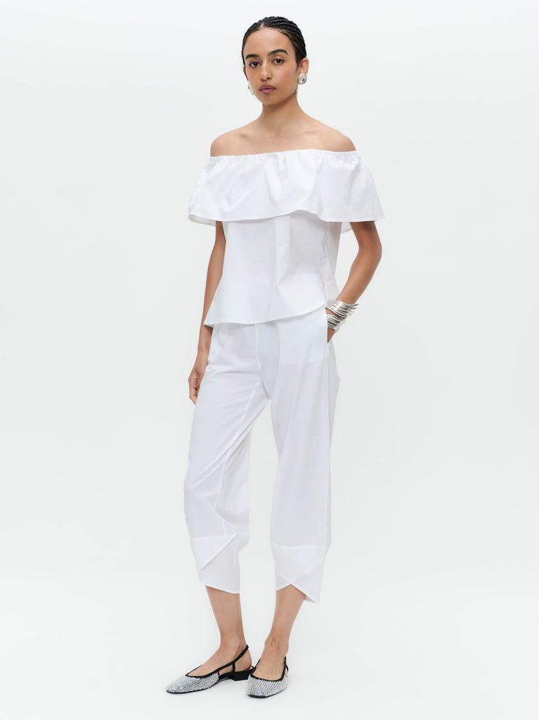 Cotton summer pants T549 | White