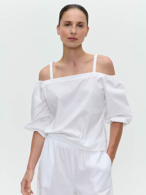 Samira cotton mix top | White