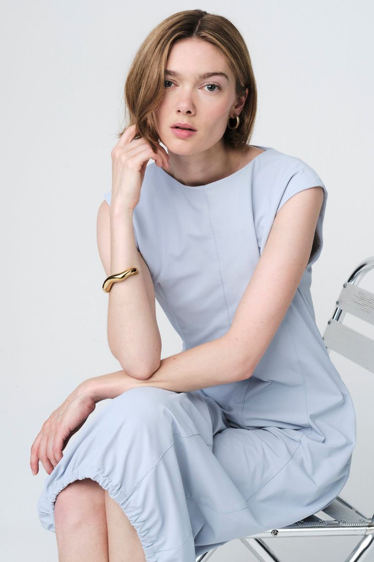 Ricarda structure tech jersay dress | Light Blue