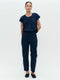 Sesamo poplin pants | Blue denim