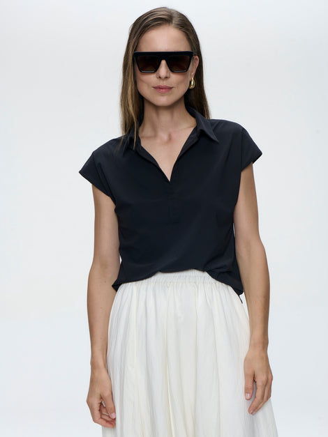 Kitty top technical jersey | Black