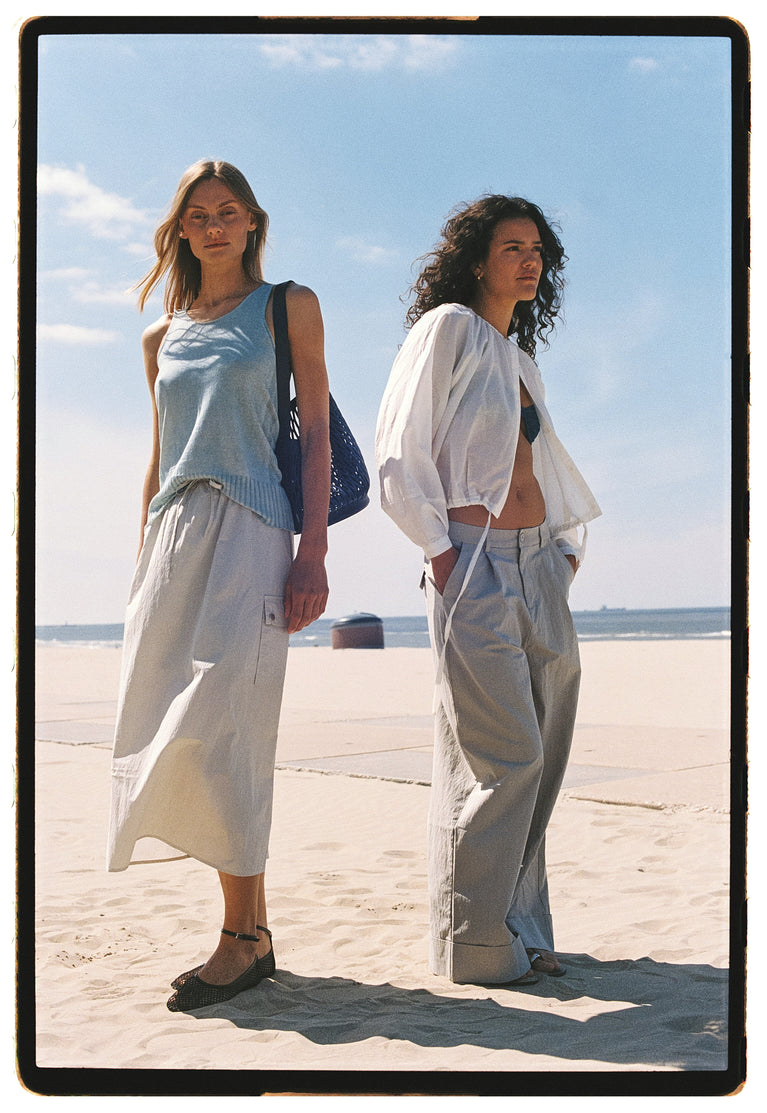 Oki cotton skirt | Light Grey
