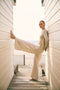Takara linen mix pants | Champagne