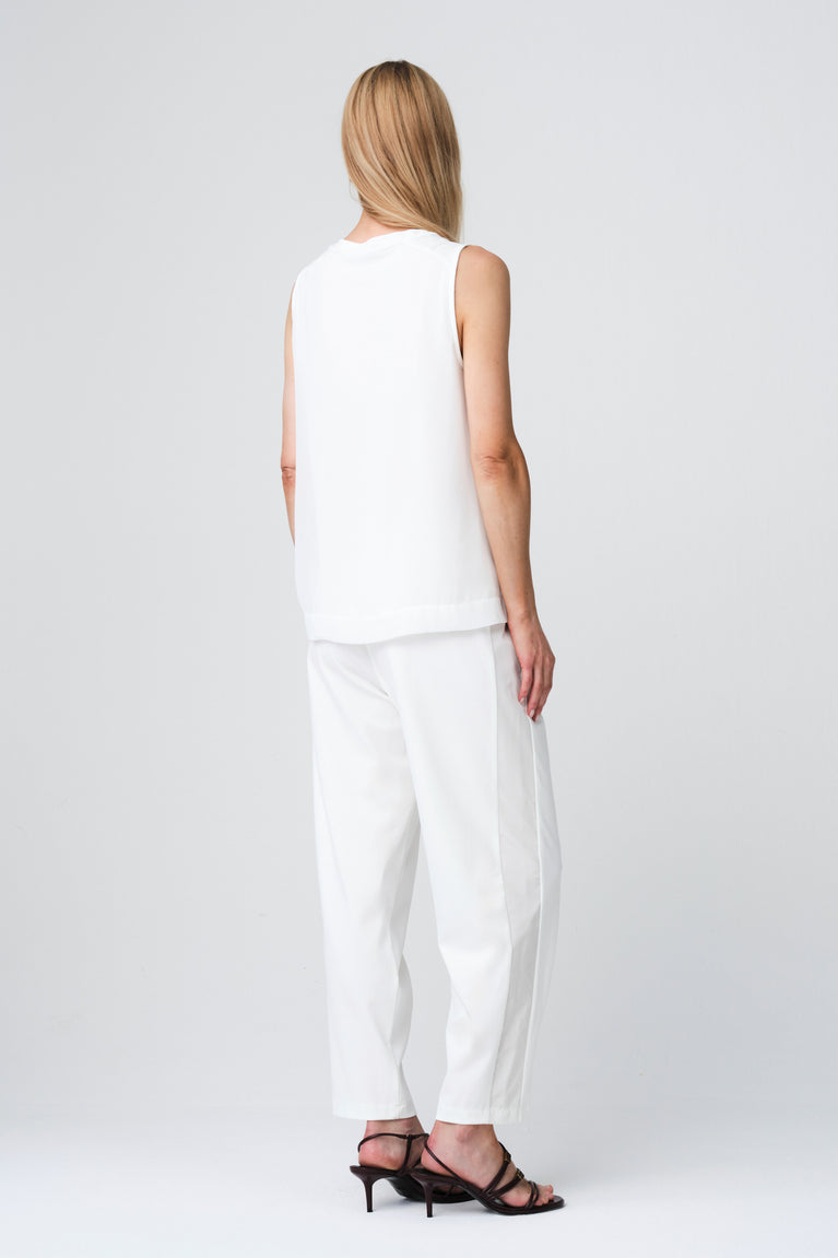 Gini viscose cotton top | Off White