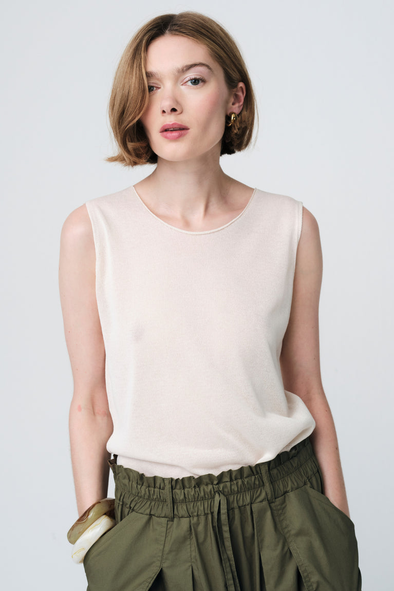 Fine Viscose Top 26061 | Ecru