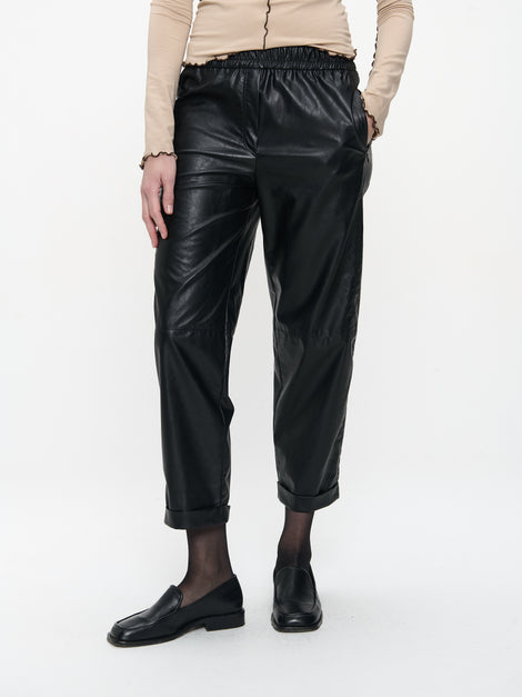 Daphne eco leather pants | Black