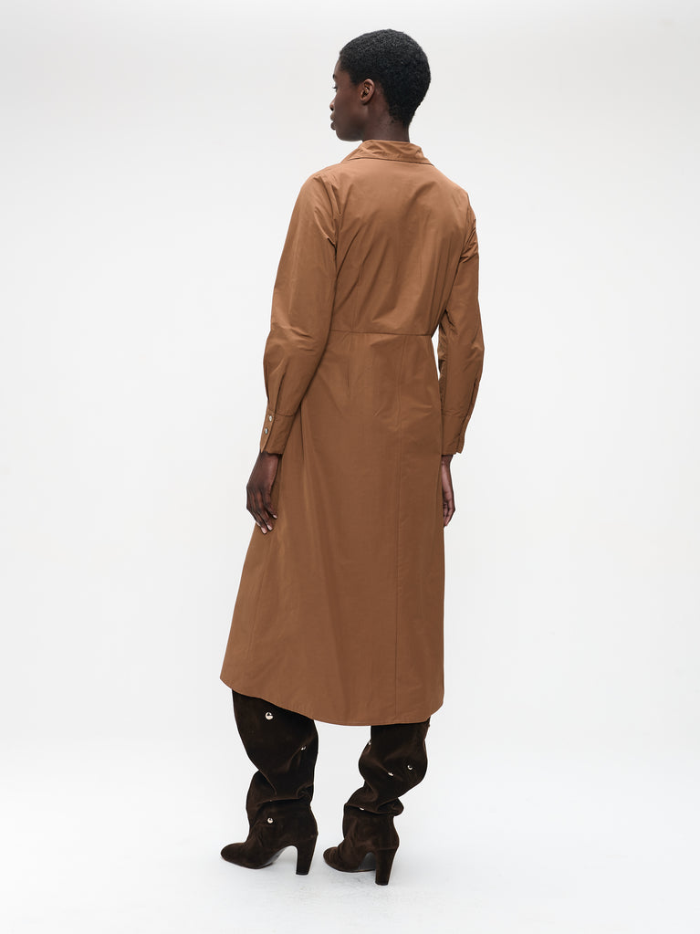 Edyta taffeta dress | Camel