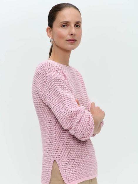 Cotton viscose blend pullover 9050 | Rose