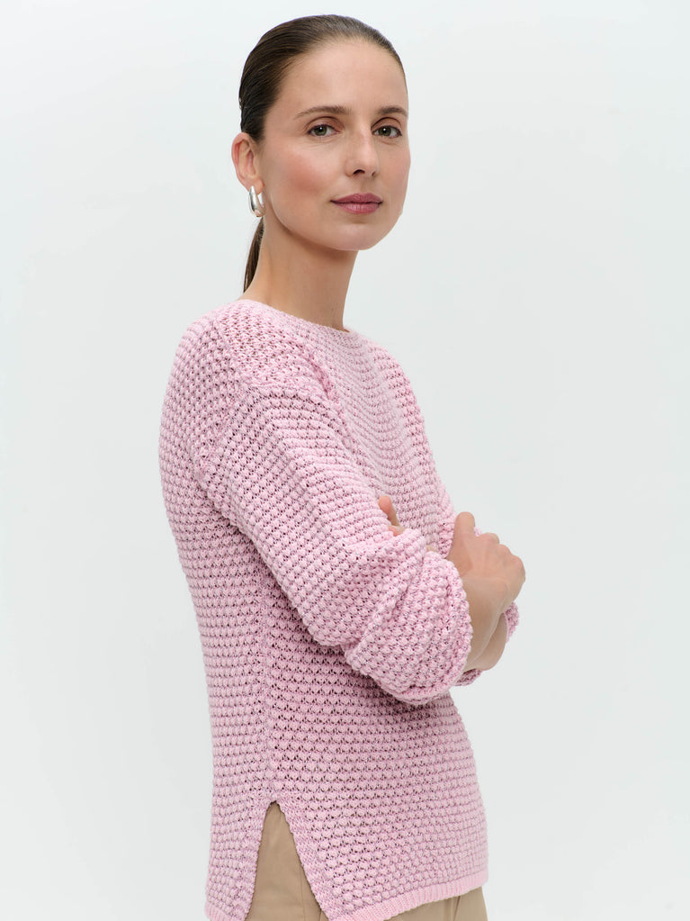 Cotton viscose blend pullover 9050 | Rose