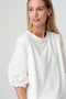 Pamela jersay/tafeta mix blouse | Off White