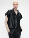 Paola eco leather blouse | Black