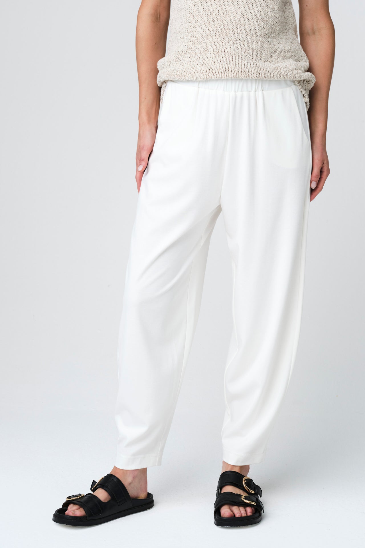 Fagiolo pants soft Punto Milano jersey Fagiolo pants soft Punto Milano jersey | Panna
