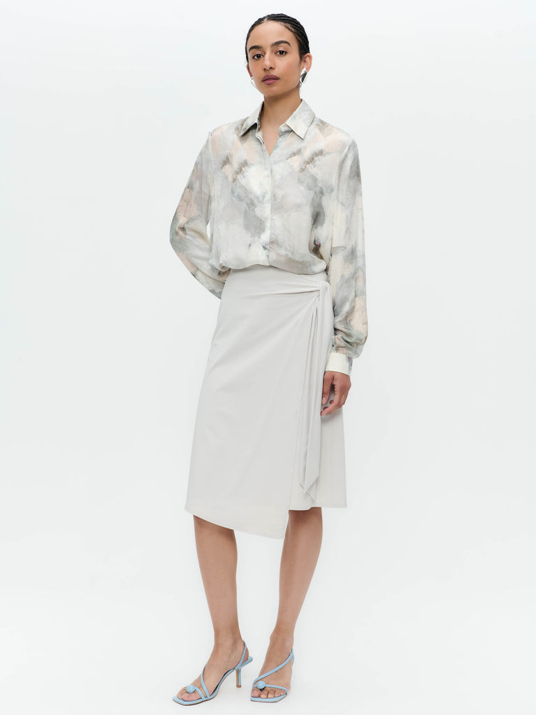 SisiN printed silk viscose blouse | Grey