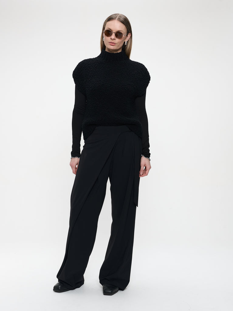 Coarse Boucle vest | Black