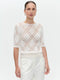 Openwork top with sequins 9040 | Off White