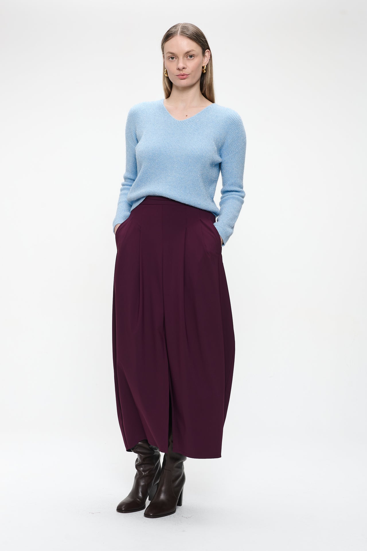 Pullover shiny viscose NB2470 Pullover shiny viscose NB2470 | Light Blue