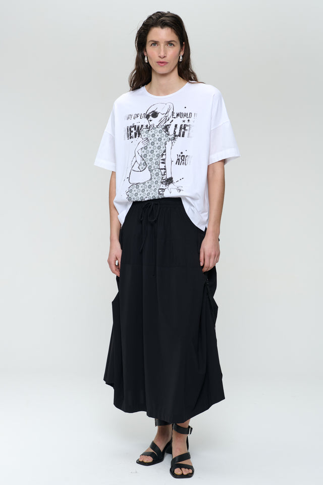 T-shirt oversize print mix cotton T-shirt oversize print mix cotton | White
