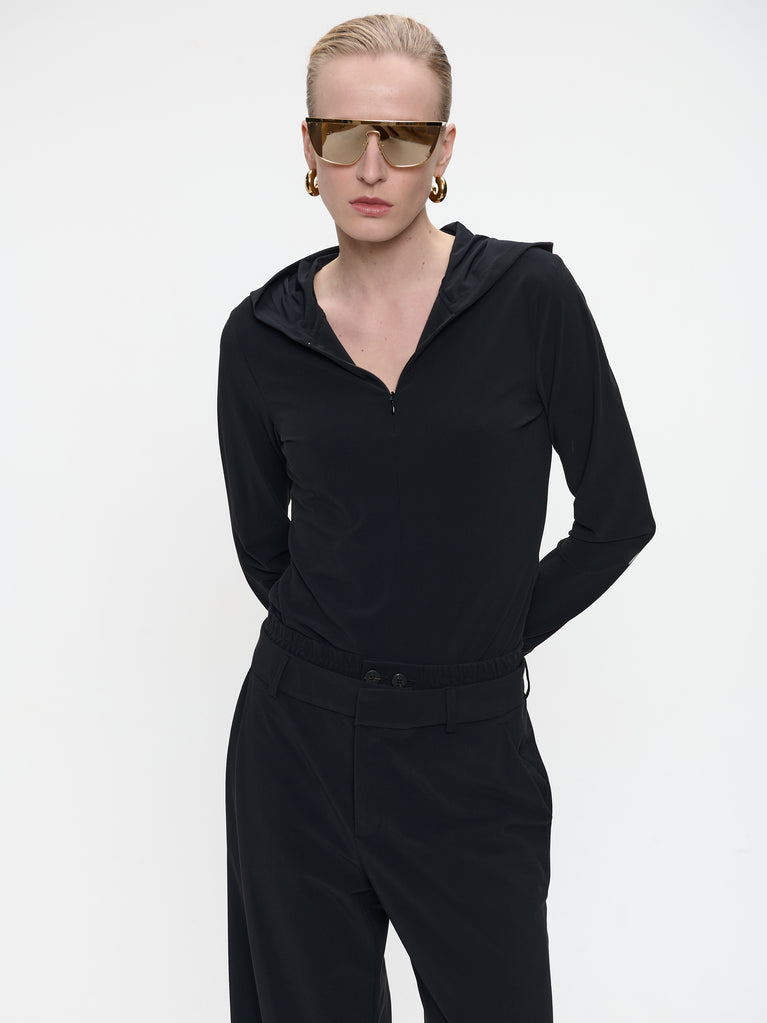 Melissa top brush tech jersey | Black