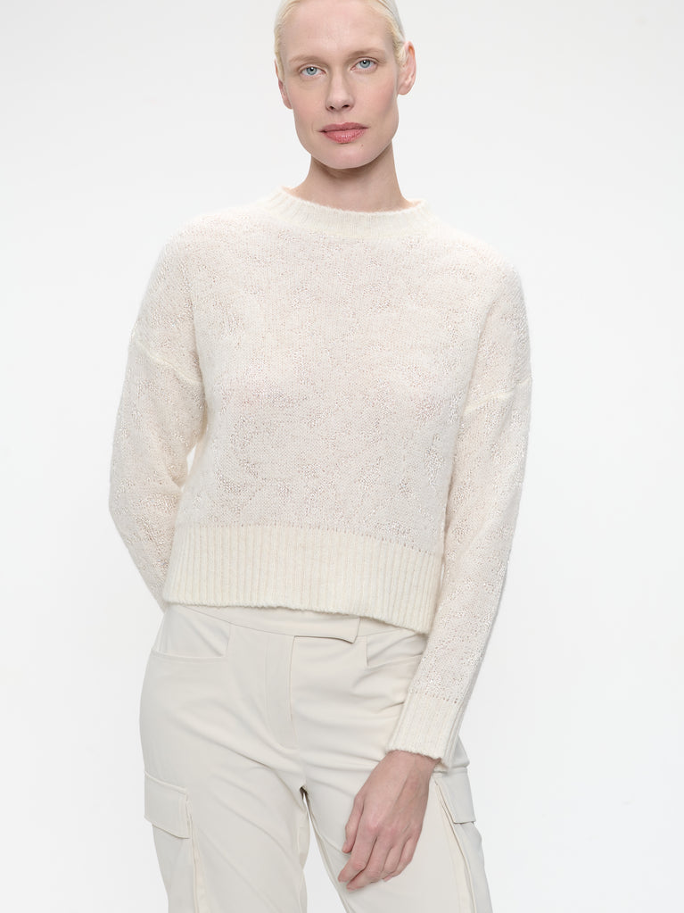 Pullover shiny alpaca H24423 | Ecru